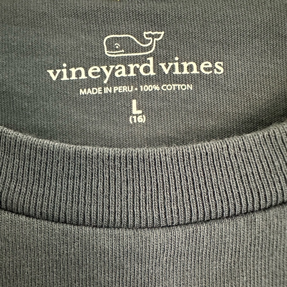 Vineyard Vines Kids Navy THANKSGIVING WHALE LS Shirt Boys L (16) - Picture 3 of 4